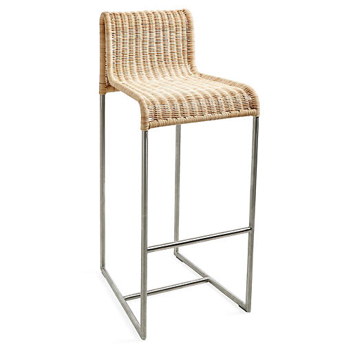 Silver bar stool